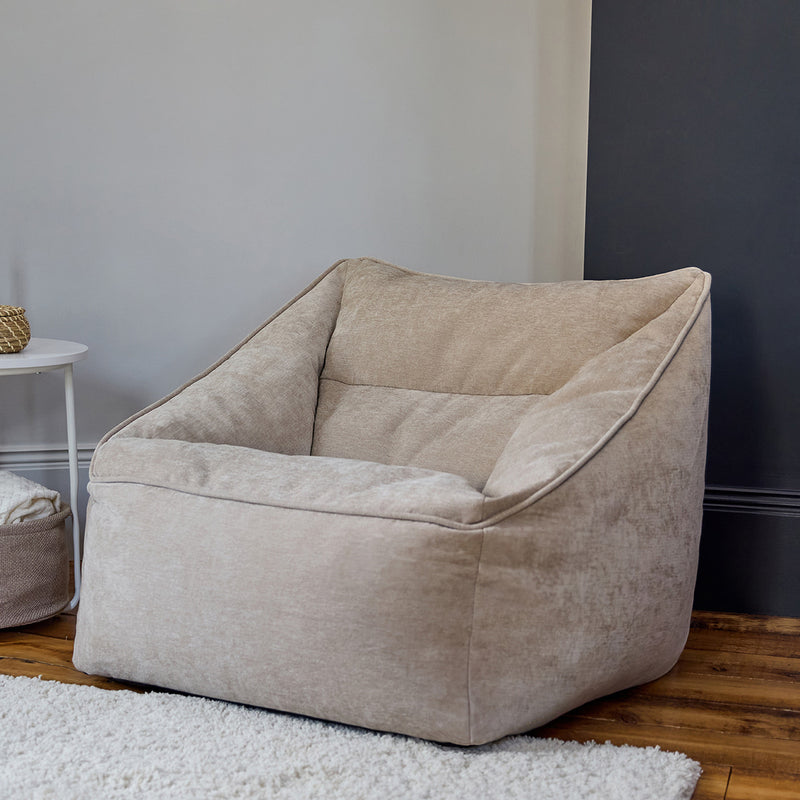 Natalia Chenille Armchair Bean Bag - Natural