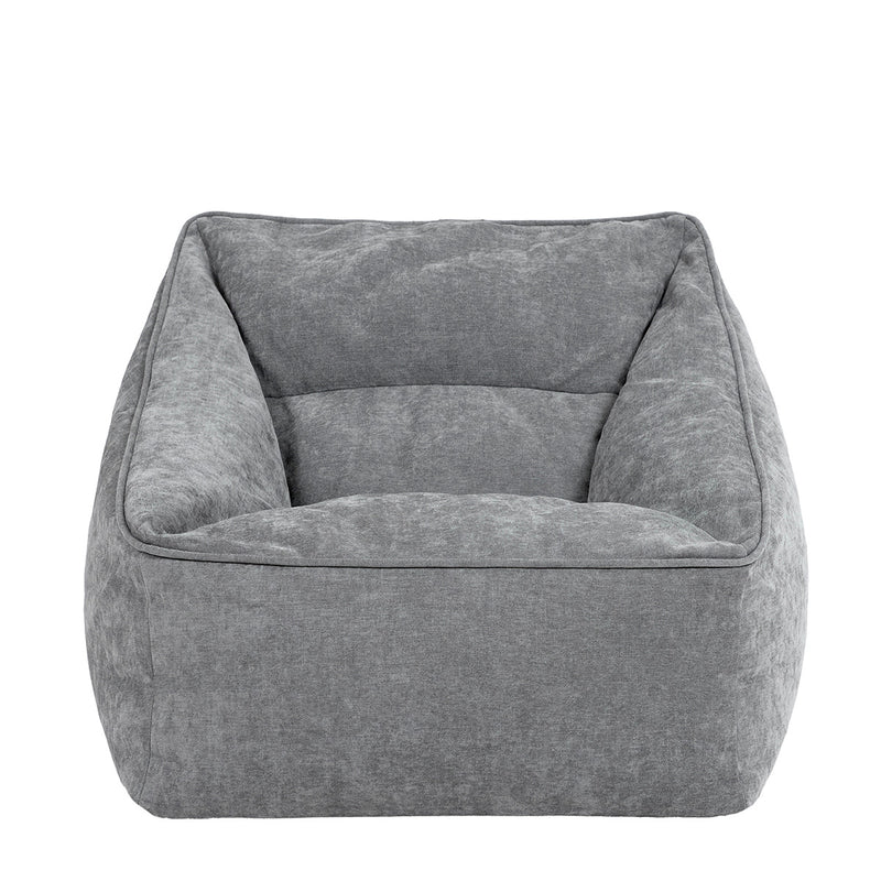 Natalia Chenille Armchair Bean Bag - Grey