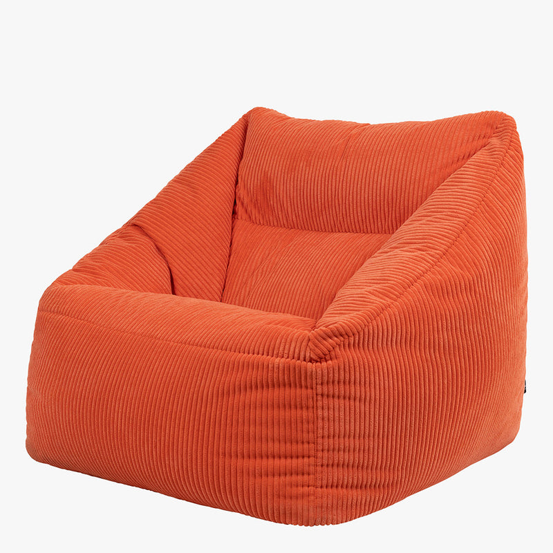 Natalia Cord Armchair Bean Bag - Orange