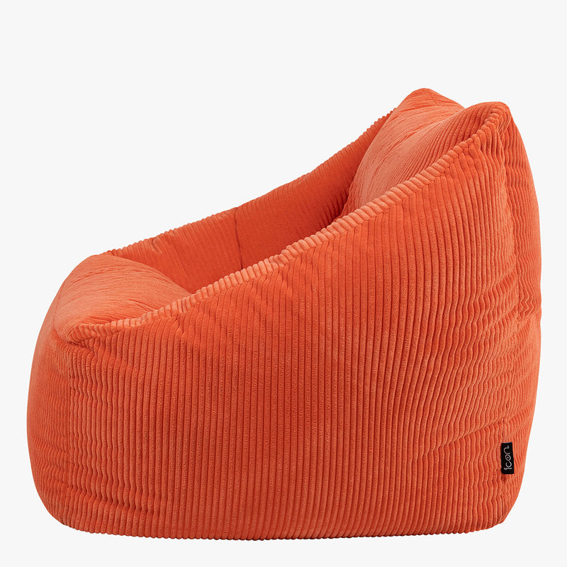 Natalia Cord Armchair Bean Bag - Orange