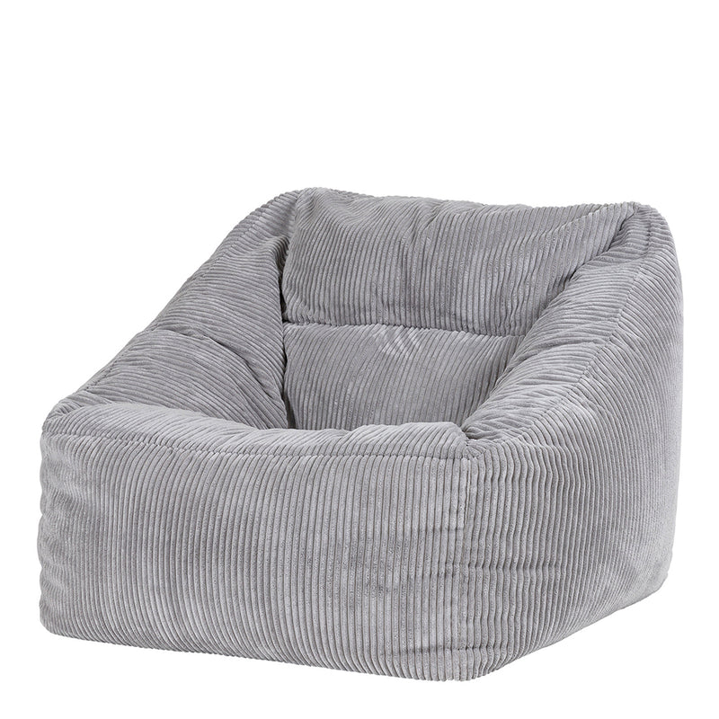 Natalia Cord Armchair Bean Bag - Grey