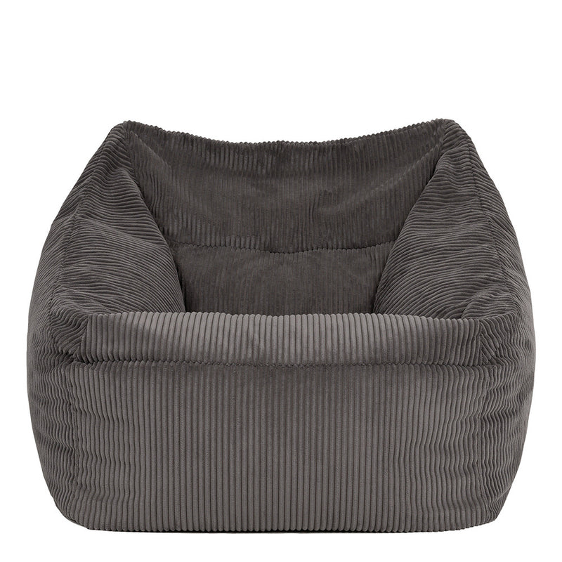 Natalia Cord Armchair Bean Bag - Charcoal Grey