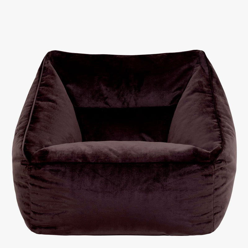 Natalia Velvet Armchair Bean Bag - Brown