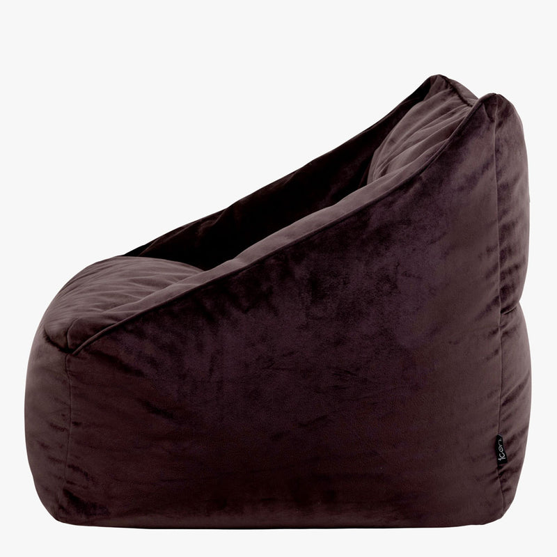 Natalia Velvet Armchair Bean Bag - Brown