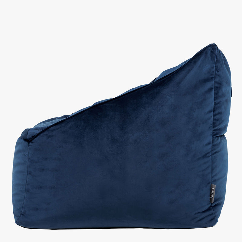 Natalia Velvet Armchair Bean Bag - Navy Blue
