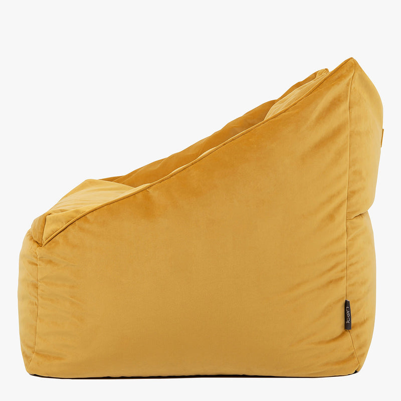 Natalia Velvet Armchair Bean Bag - Ochre Yellow