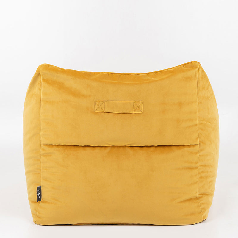 Natalia Velvet Armchair Bean Bag - Ochre Yellow