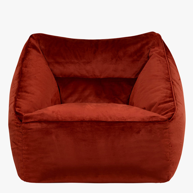 Natalia Velvet Armchair Bean Bag - Terracotta