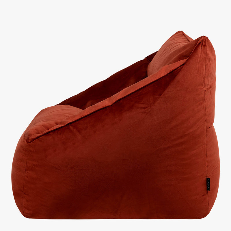 Natalia Velvet Armchair Bean Bag - Terracotta