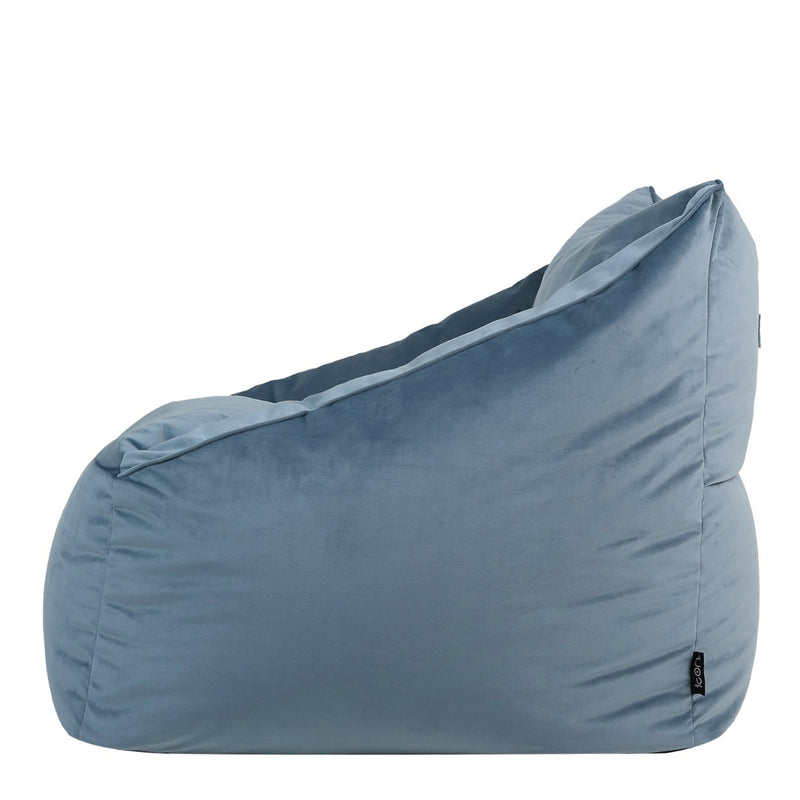 Natalia Velvet Armchair Bean Bag - Light Blue