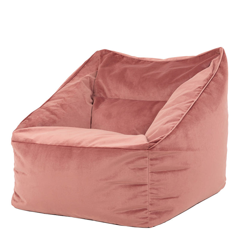 Natalia Velvet Armchair Bean Bag - Pink