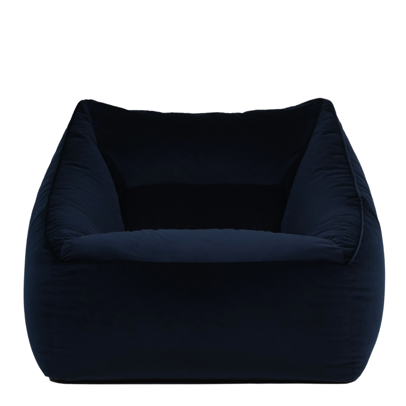 Natalia Velvet Armchair Bean Bag - Midnight Blue