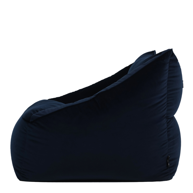 Natalia Velvet Armchair Bean Bag - Midnight Blue
