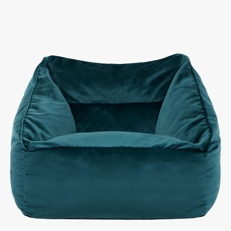 Natalia Velvet Armchair Bean Bag - Teal