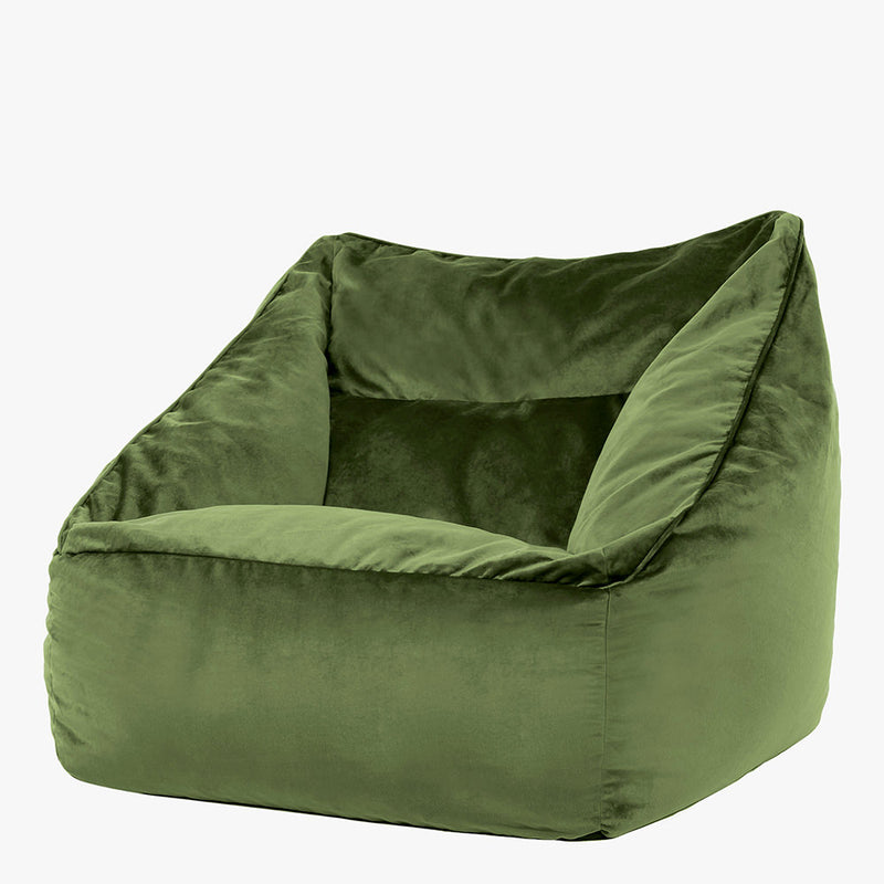 Natalia Velvet Armchair Bean Bag - Sage Green