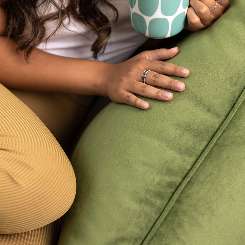 Natalia Velvet Armchair Bean Bag - Sage Green
