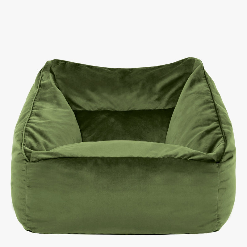 Natalia Velvet Armchair Bean Bag - Sage Green