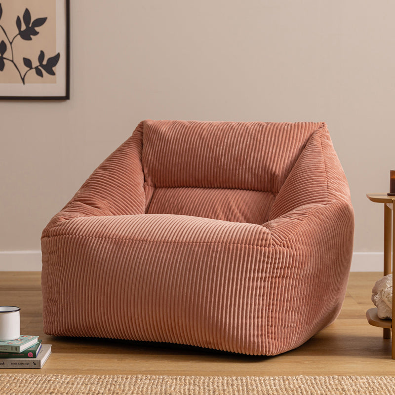 Natalia Cord Armchair Bean Bag - Pink