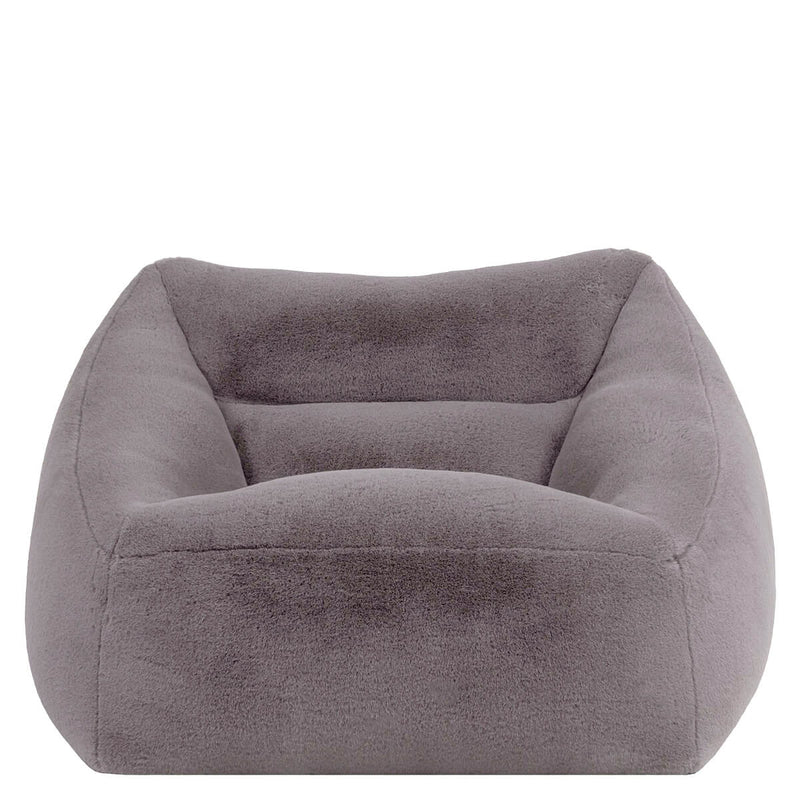 Natalia Faux Luxe Fur Armchair Bean Bag - Grey