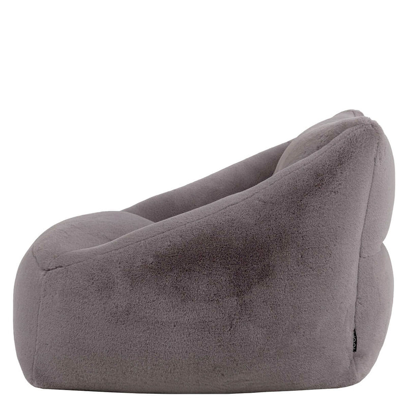 Natalia Faux Luxe Fur Armchair Bean Bag - Grey