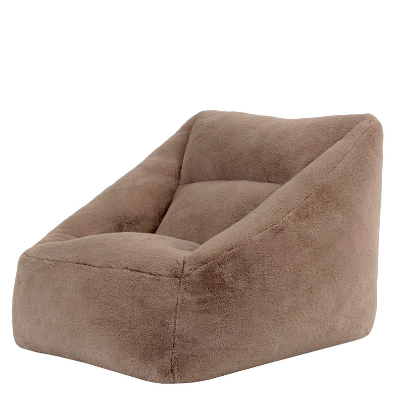 Natalia Faux Luxe Fur Armchair Bean Bag - Mocha Brown