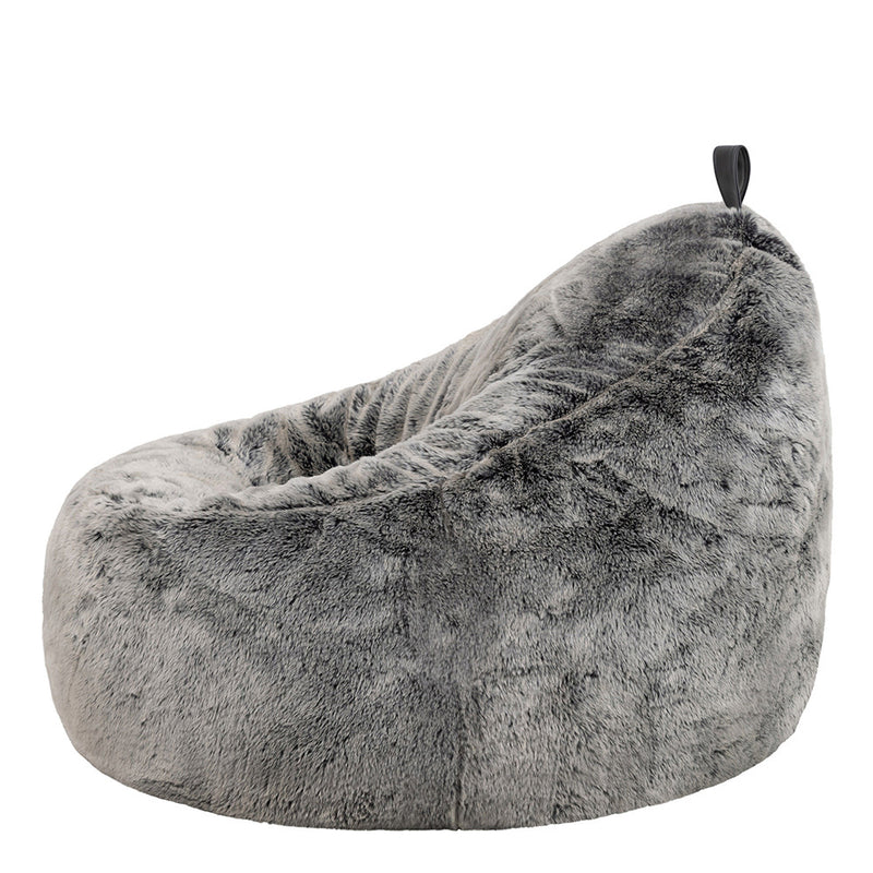 Faux Fur Cocoon Bean Bag - Grey