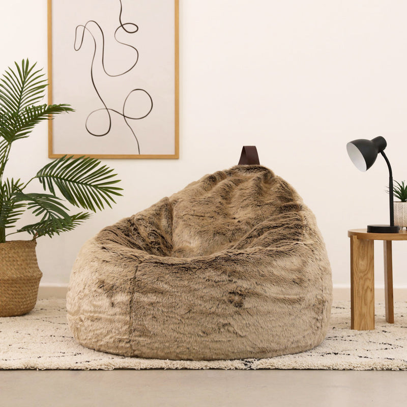 Faux Fur Cocoon Bean Bag - Mink