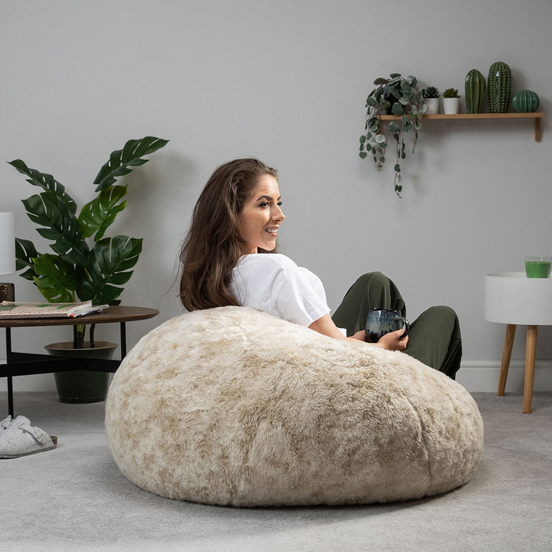 Faux Fur Bean Bag - Brown