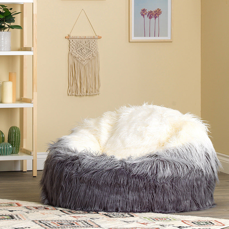 Faux Fur Bean Bag - Grey