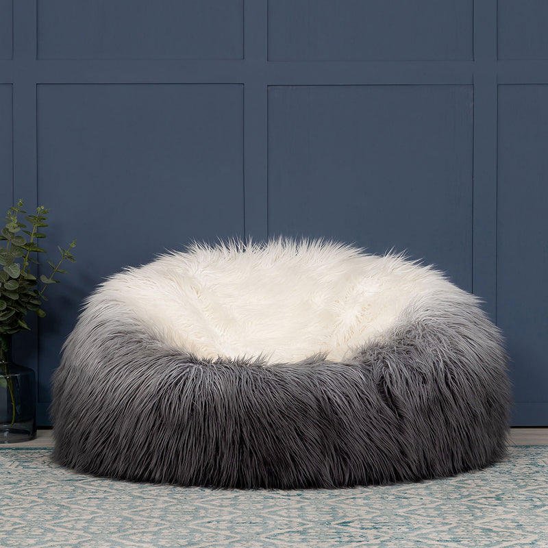 Faux Fur Bean Bag - Grey