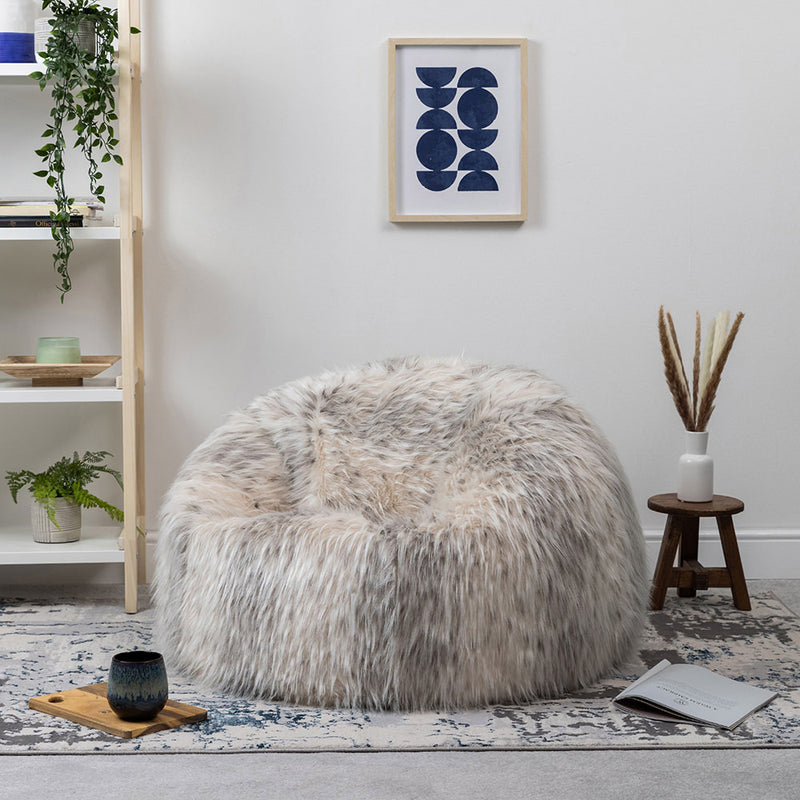 Faux Fur Bean Bag - Natural