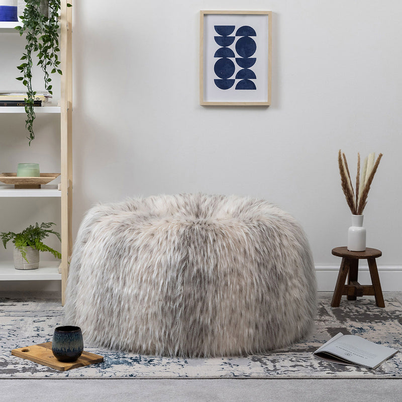 Faux Fur Bean Bag - Natural