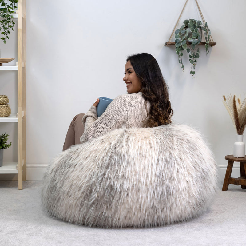 Faux Fur Bean Bag - Natural