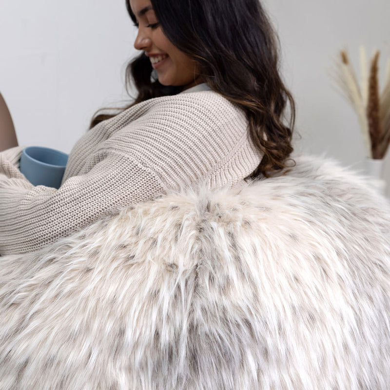 Faux Fur Bean Bag - Natural