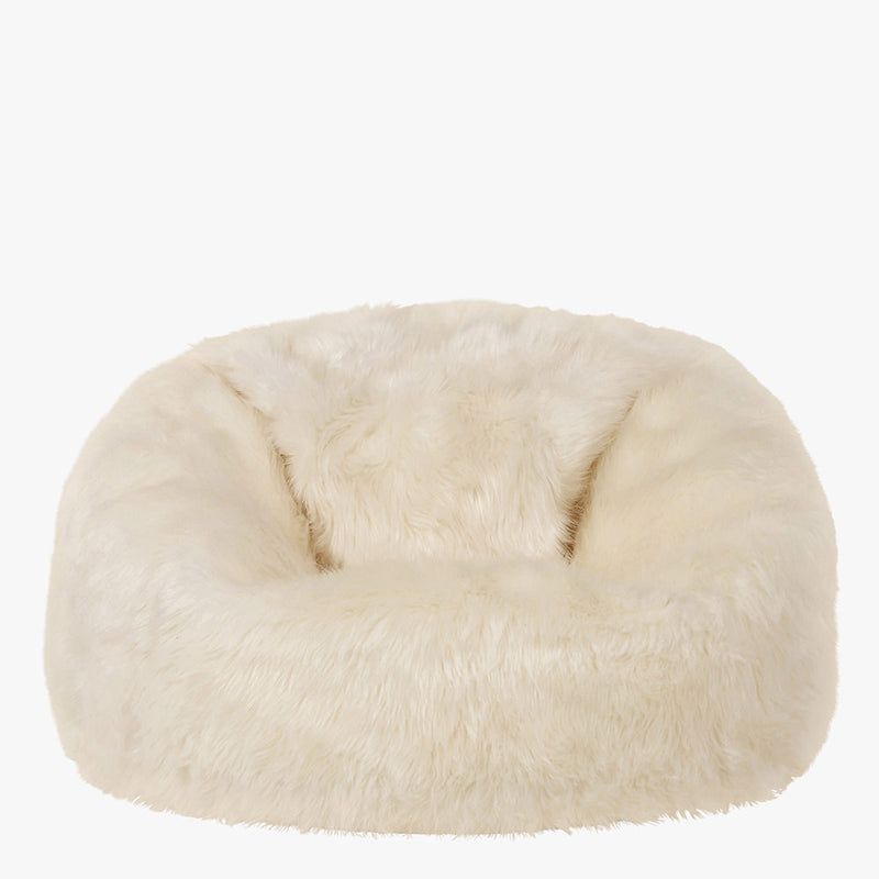 Layla Spikey Faux Fur Bean Bag - Beige