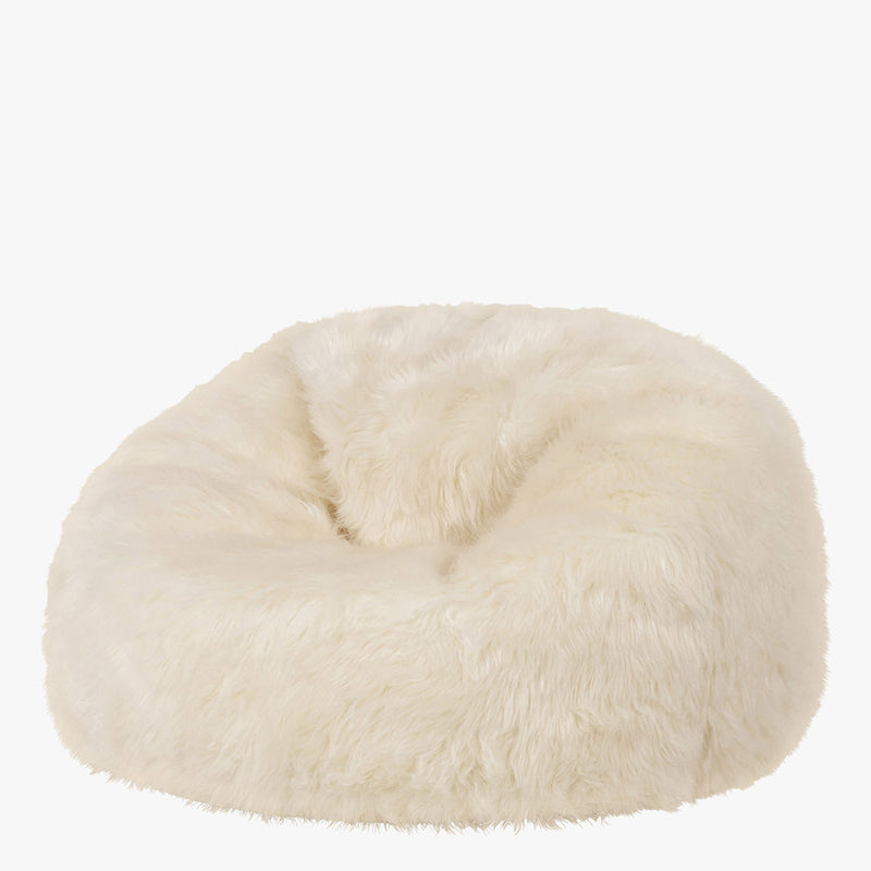 Layla Spikey Faux Fur Bean Bag - Beige
