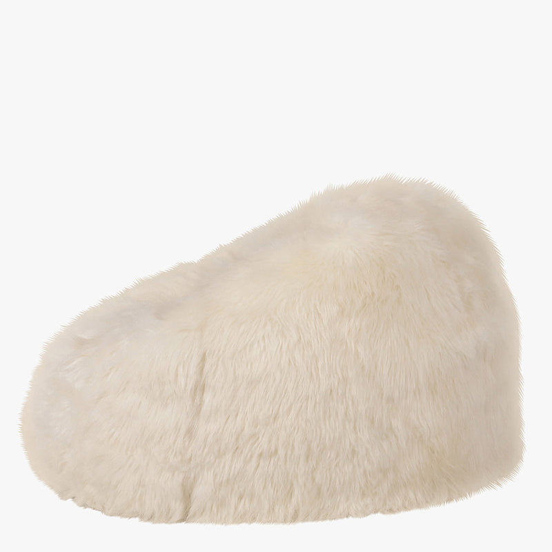 Layla Spikey Faux Fur Bean Bag - Beige