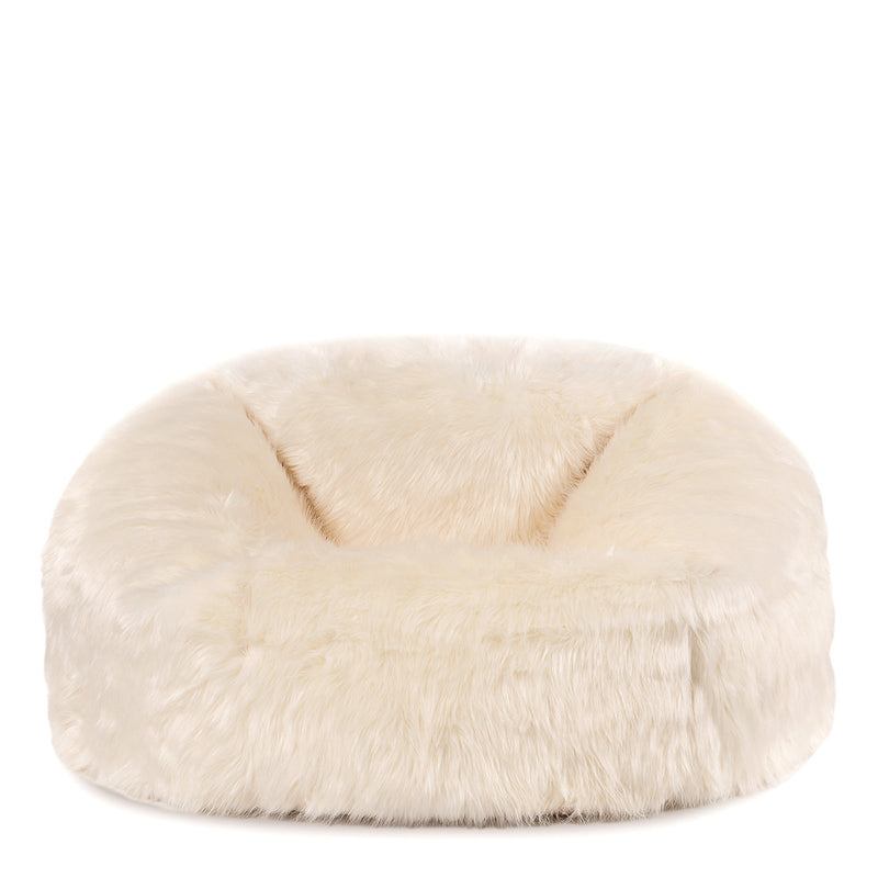 Layla Spikey Faux Fur Bean Bag - Beige