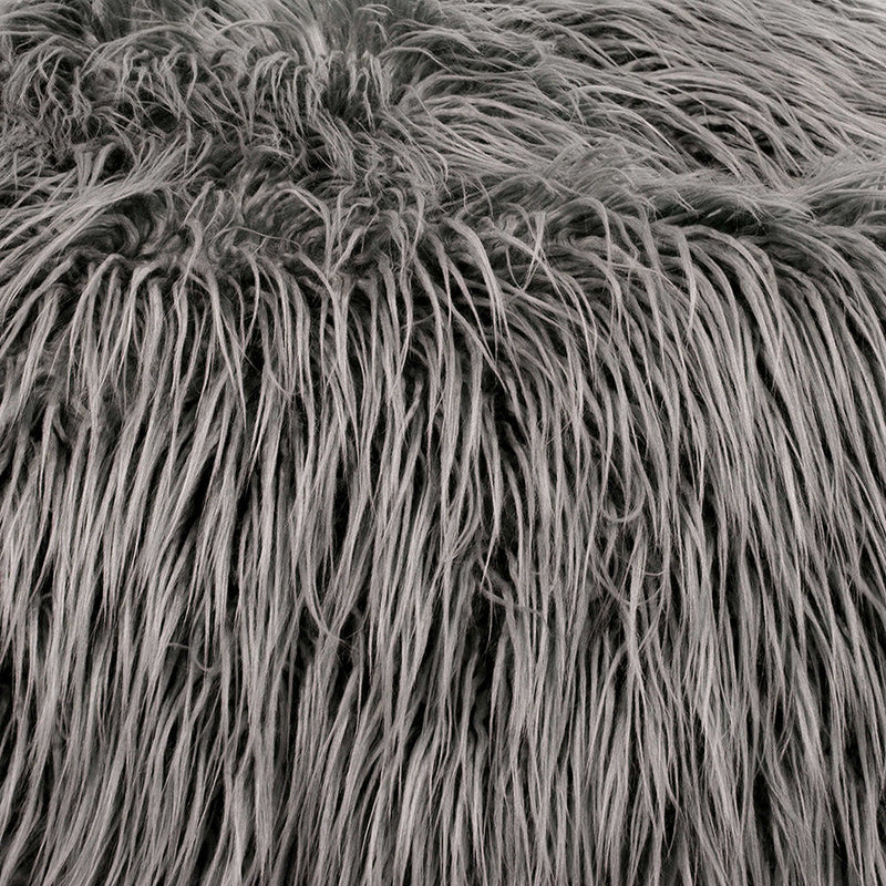 Kingston Mongolian Faux Fur Bean Bag - Charcoal Grey