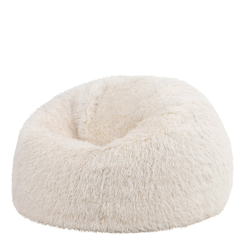 Kingston Mongolian Faux Fur Bean Bag - Beige