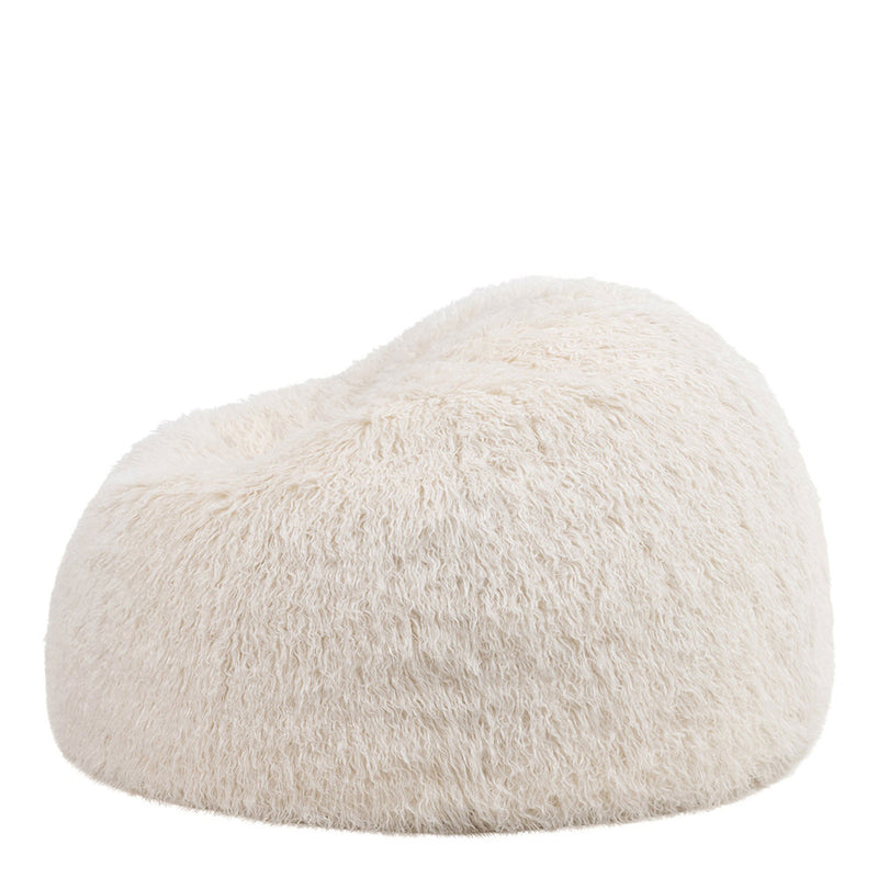 Kingston Mongolian Faux Fur Bean Bag - Beige