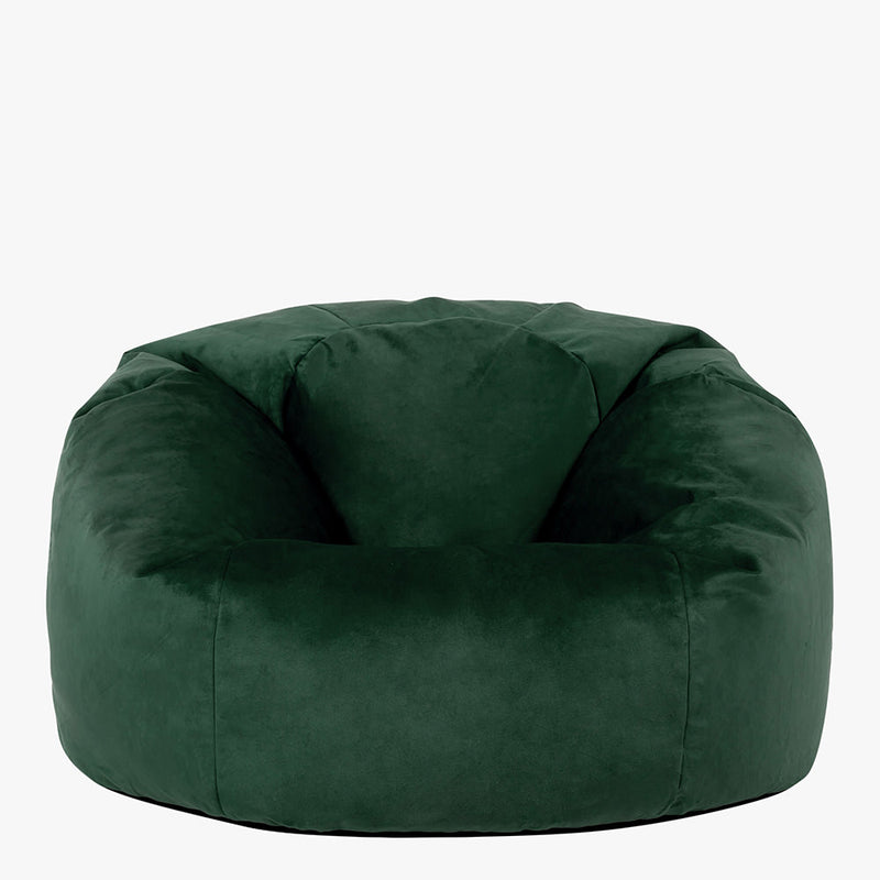 Kingston Velvet Classic Bean Bag - Forest Green