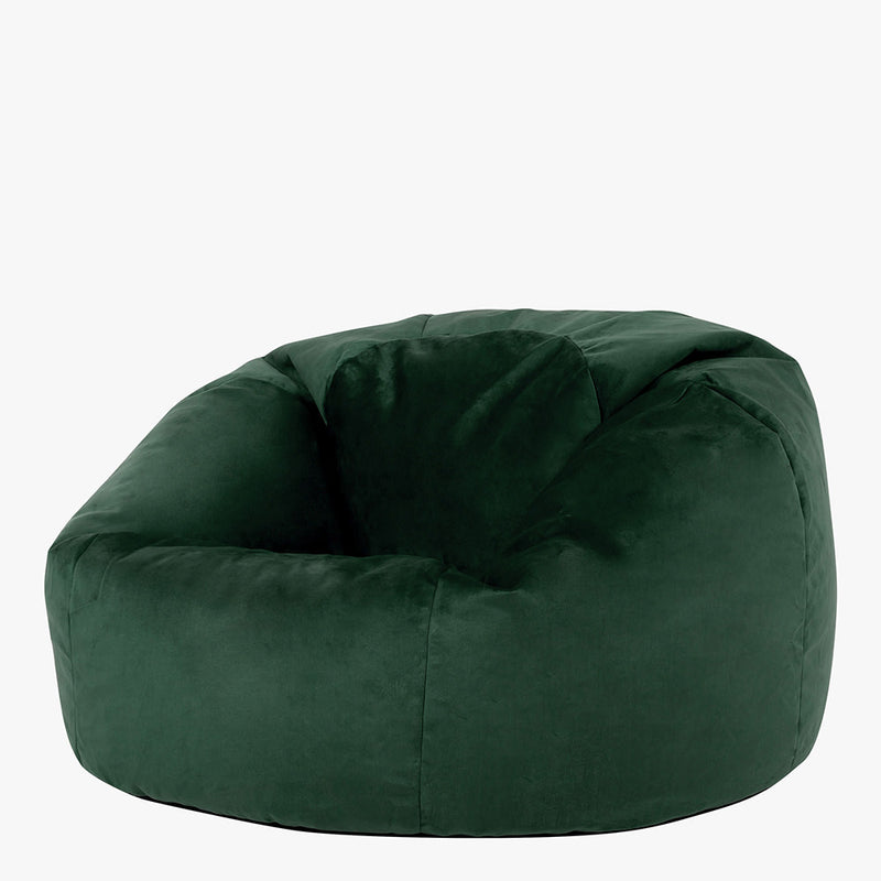 Kingston Velvet Classic Bean Bag - Forest Green