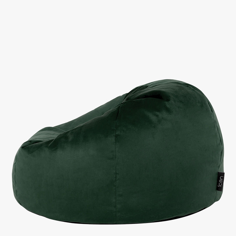 Kingston Velvet Classic Bean Bag - Forest Green