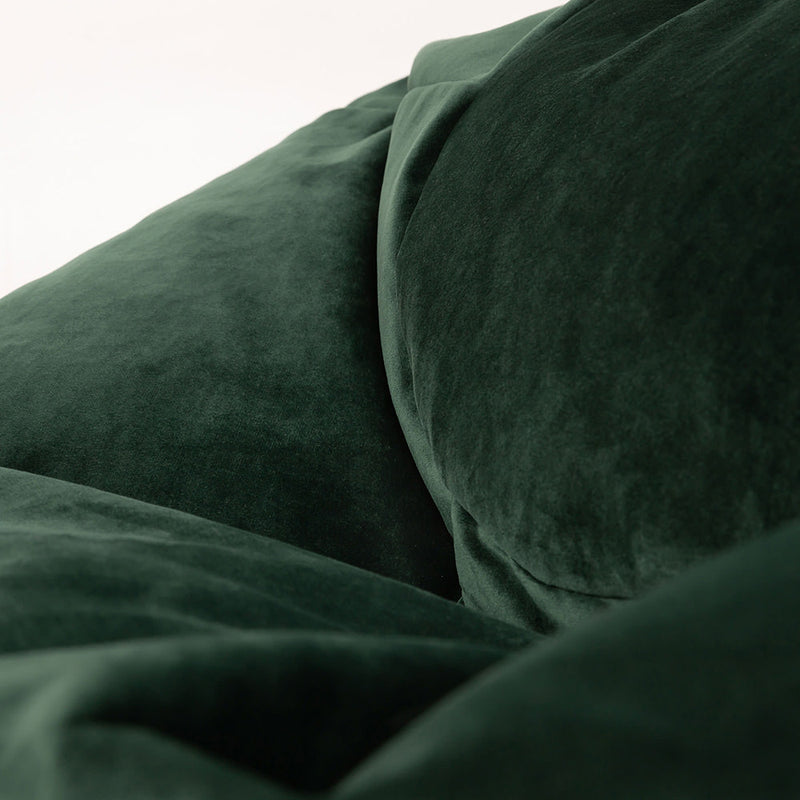 Kingston Velvet Classic Bean Bag - Forest Green