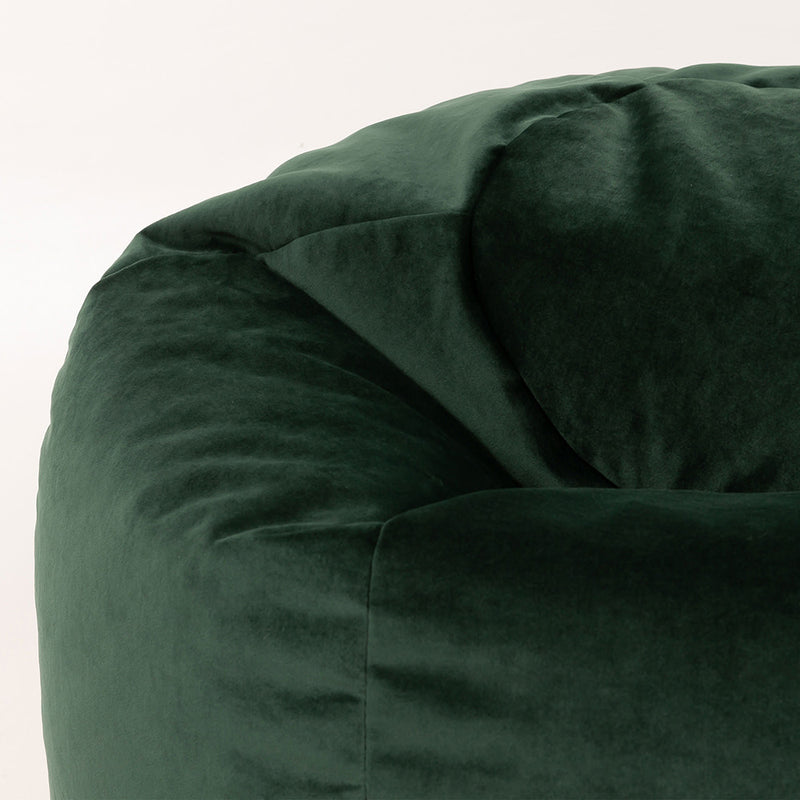Kingston Velvet Classic Bean Bag - Forest Green