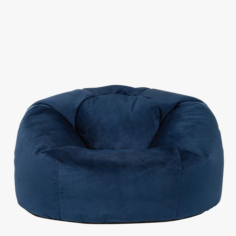 Kingston Velvet Classic Bean Bag - Navy Blue