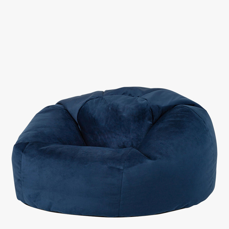 Kingston Velvet Classic Bean Bag - Navy Blue