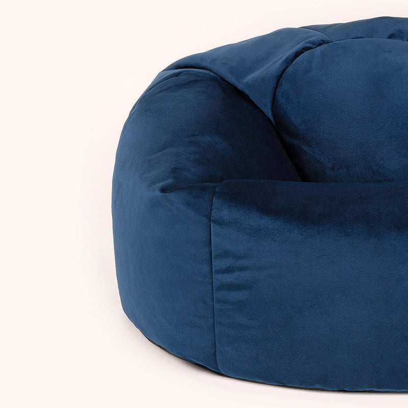 Kingston Velvet Classic Bean Bag - Navy Blue