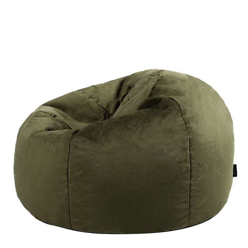 Kingston Velvet Classic Bean Bag - Olive